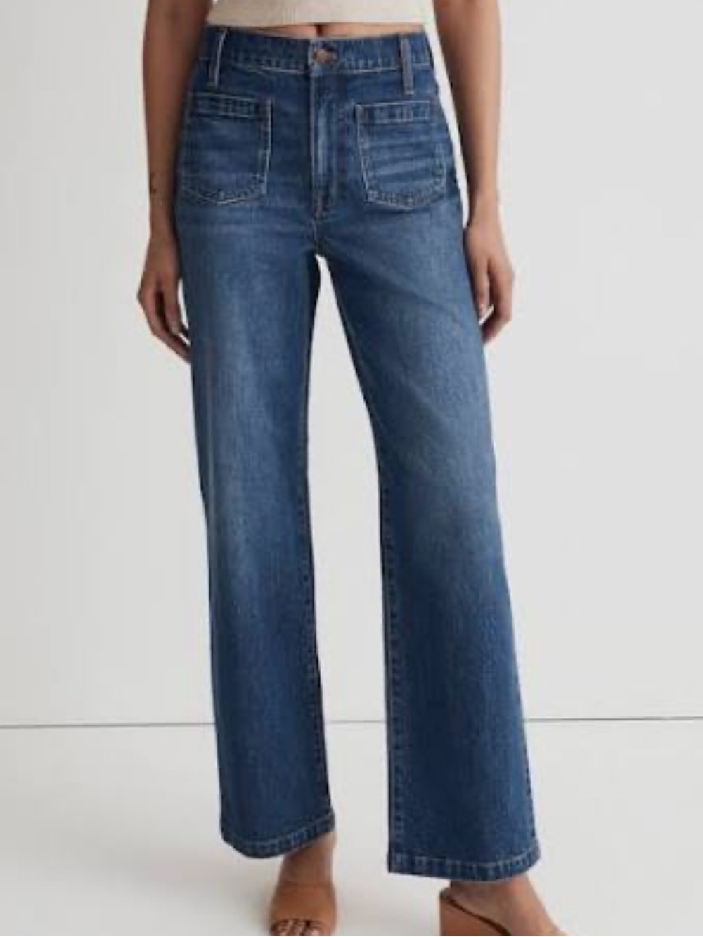 Madewell The Perfect Vintage Wide-Leg Patch Pocket Jeans Women's Size 26P